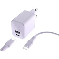 USB-A+C Mini Charger PD (45W) inkl. USB-C Kabel (2m) Dreamy Lilac