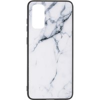 Glas Back Cover Marble für Galaxy S22 weiß
