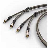 Audio-Kabel (1m) 2 Cinch-Stecker>2 Cinch-Stecker braun