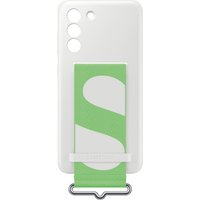 Silicone Cover mit Strap für Galaxy S21 FE 5G weiß