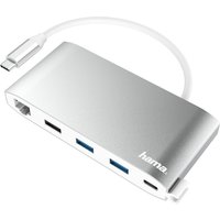 USB-C-Multiport-Adapter (8 Ports) schwarz/silber/weiß