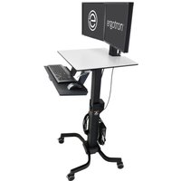 WorkFit-C Dual mobiler Steh-Sitz-Arbeitsplatz für 2 Bildschirme 24"