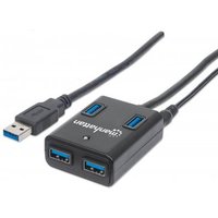 USB 3.0 4-Port Hub inkl. Netzteil schwarz