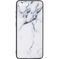 Glas Back Cover Marble für iPhone SE (2020) weiß