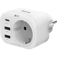 Steckdosenadapter 4-fach weiss