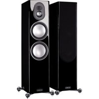 Gold 300 /Paar Stand-Lautsprecher schwarz hochglanz
