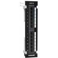 Patchpanel Cat6 UTP 12-Port Wandmontage schwarz