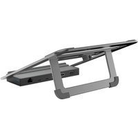 12in1 USB-C-Docking Station mit Notebook-Stand grau
