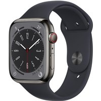 Watch Series 8 (45mm) GPS+4G Edelstahl mit Sportarmband graphit/mitternacht