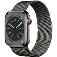 Watch Series 8 (45mm) GPS+4G Edelstahl mit Milanaise Armband graphit/graphit