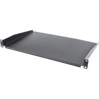 19" Fachboden 1HE (350mm) Frontmontage schwarz