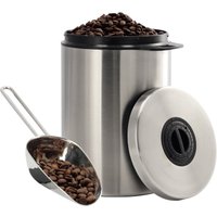 Edelstahldose für 1 kg Kaffeebohnen mit Schaufel edelstahl