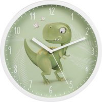 Kinder-Wanduhr Happy Dino 00186427 weiss