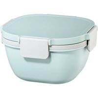 Salatbox To Go (1.400ml) mit Einsatz/Dressingbehälter/Gabel Pastellblau