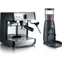 ES 702 Pivalla Set Siebträgermaschine schwarz/silber