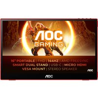 16G3 40 cm (16") mobiler Gaming Monitor schwarz/rot / E