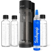 Logan Trinkwasser-Sprudler 2x 850ml + 1x 600ml Glasflaschen mattschwarz
