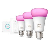 Hue White & Col. Amb. E27 3er Set LED-Leuchtmittel inkl. DimmerSwitch / F