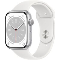 Watch Series 8 (45mm) GPS Aluminium mit Sportarmband silber/weiß