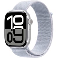 Apple Watch Series 10 (46mm) GPS Aluminium mit Sport Loop silber/blaue wolke