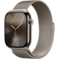 Apple Watch Series 10 (46mm) GPS+4G Titan mit Milanaise Armband M/L natur/natur