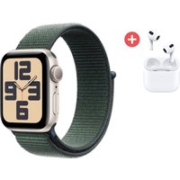 Apple Watch SE (40mm) GPS (polarst.) + Dein Geschenk: Apple AirPods 3. Gen. mit MagSafe