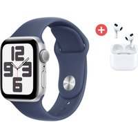 Apple Watch SE (40mm) GPS (silber) + Dein Geschenk: Apple AirPods 3. Gen. mit MagSafe