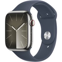 Watch Series 9 (45mm) GPS+4G Smartwatch Edelstahl mit Sportarmband S/M silber/sturmblau