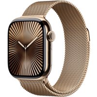 Apple Watch Series 10 (42mm) GPS+4G Titan mit Milanaise Armband gold/gold