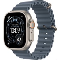 Apple Watch Ultra 3 (49mm) GPS+5G Smartwatch Titan mit Ocean Armband natur/maritimblau