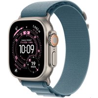 Apple Watch Ultra 3 (49mm) GPS+5G Smartwatch Titan mit Alpine Loop (L) natur/hellblau