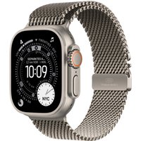 Apple Watch Ultra 3 (49mm) GPS+5G Smartwatch Titan mit Milanaise Armband (M) natur/natur