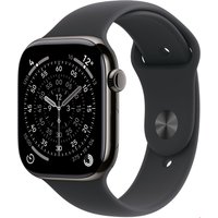 Apple Watch Series 11 (46mm) GPS+5G Smartwatch Titan mit Sportarmband M/L schiefer/schwarz