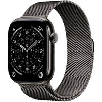 Apple Watch Series 11 (46mm) GPS+5G Smartwatch Titan mit Milanaise Armband M/L schiefer/schiefer