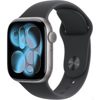 Apple Watch Series 11 (42mm) GPS Smartwatch Alu mit Sportarmband M/L space grau/schwarz