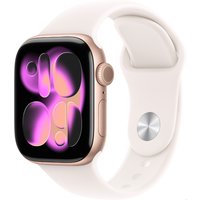 Apple Watch Series 11 (42mm) GPS Smartwatch Alu mit Sportarmband S/M roségold/blassrosa