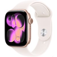 Apple Watch Series 11 (46mm) GPS Smartwatch Alu mit Sportarmband S/M roségold/blassrosa