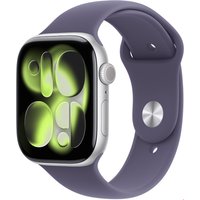 Apple Watch Series 11 (46mm) GPS Smartwatch Alu mit Sportarmband S/M silber/nebelviolett