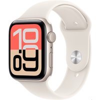 Apple Watch SE 3 (44mm) GPS Smartwatch Alu mit Sportarmband S/M polarstern/polarstern