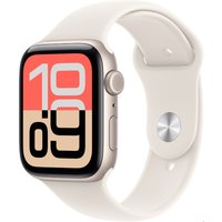 Apple Watch SE 3 (44mm) GPS+5G Smartwatch Alu mit Sportarmband M/L polarstern/polarstern
