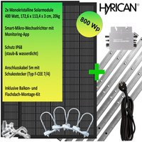 Balkonkraftwerk 800Wp inkl. Montage-Kit schwarz/silber