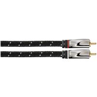 Audio-Kabel 2x Cinch-St./St.(2m) Cinchkabel Gewebe vergoldet schwarz