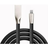 Daten-/Ladekabel Metall Plug USB>Micro (3m) schwarz/silber