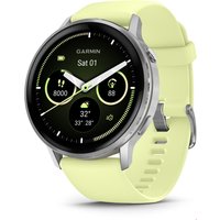 Venu 4 (45mm) Sportuhr mit Silikon-Armband (22mm) grau/silber/zitrone