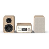 Classic Stereo Mini Hifi-System Baumwoll-Weiß/Eiche