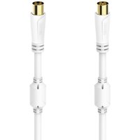 Antennen-Kabel 100 dB (3m) Koax-Stecker>Koax-Kupplung weiß