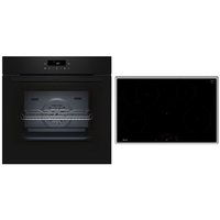 BTX48PIB0 Herdset mit Induktionskochfeld bestehend aus B2CCJ7AK3 + T58SHF1L0 schwarz/edelstahl