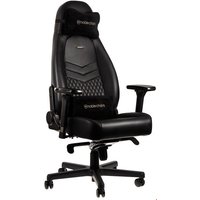 ICON Echtleder Büro/Gaming Stuhl schwarz/schwarz
