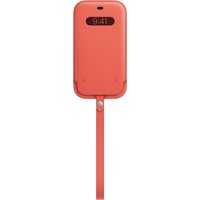 Lederhülle mit MagSafe für iPhone 12 Pro Max zitruspink