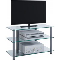 Sindas TV-Rack silber/klarglas